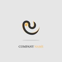 icona del logo per compagnie assicurative e negozi al dettaglio, negozio di fotocamere semplice linea arancione linea elegante design alla moda lettera animale s vettore