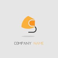 icona del logo per compagnie assicurative e negozi al dettaglio, negozio di fotocamere semplice linea arancione linea elegante design alla moda lettera animale s vettore