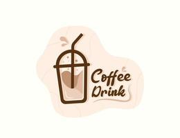 design del logo della bevanda al caffè vettore