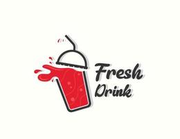 design del logo della bevanda analcolica della tazza della bevanda vettore