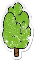 adesivo in difficoltà cartone animato doodle singolo albero verde vettore