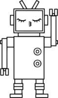 robot dei cartoni animati di disegno a tratteggio vettore