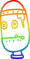 arcobaleno gradiente disegno cartone animato testa robot retrò vettore