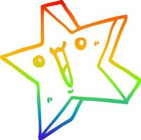 arcobaleno gradiente linea disegno cartone animato stella felice vettore