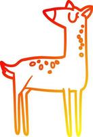 caldo gradiente disegno cartone animato cervo vettore