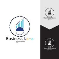 progettazione del modello di concetto di logo di vettore di marketing e finanza aziendale