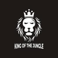 leone mascotte design logo re corona, testa di leone. modello vettoriale
