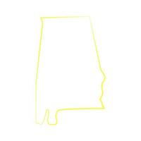 mappa dell'alabama su sfondo bianco vettore