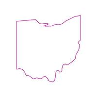 Mappa dell'Ohio illustrata vettore