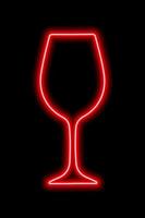 bicchiere di vino di contorno rosso su sfondo nero. bar, festa. illustrazione vettoriale