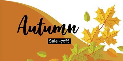 autunno grande vendita banner orizzontale, stile piatto vettore