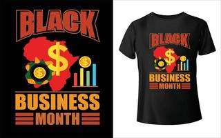 t-shirt nera del mese di affari design agosto vettore