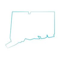 Connecticut mappa su sfondo bianco vettore