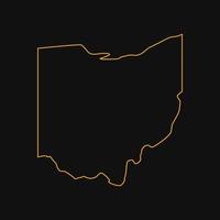 Mappa dell'Ohio illustrata vettore