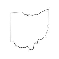 Mappa dell'Ohio illustrata vettore