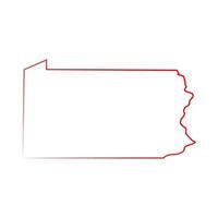 Mappa della Pennsylvania su sfondo bianco vettore