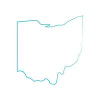 Mappa dell'Ohio illustrata vettore