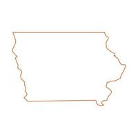 mappa iowa su sfondo bianco vettore