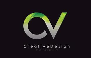 v lettera logo design. struttura verde icona creativa lettere moderne logo vettoriale. vettore