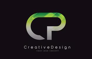 design del logo della lettera cp. struttura verde icona creativa lettere moderne logo vettoriale. vettore