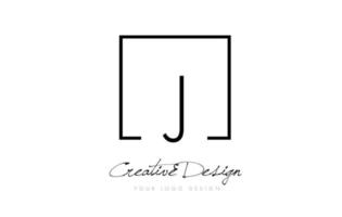 j logo design lettera cornice quadrata con colori bianco e nero. vettore