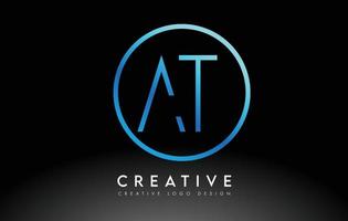 neon blu a lettere logo design sottile. concetto di lettera pulita semplice creativa. vettore