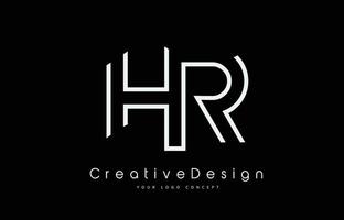 hr hr lettera logo design nei colori bianco vettore