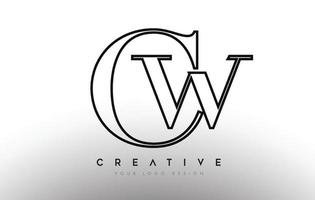 cw cw lettera design logo logo icona concetto con carattere serif e stile classico ed elegante look vector