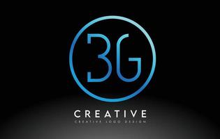 neon blu bg lettere logo design sottile. concetto di lettera pulita semplice creativa. vettore