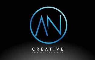 neon blu e lettere logo design sottile. concetto di lettera pulita semplice creativa. vettore