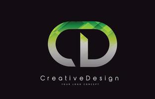 disegno del logo della lettera cd. struttura verde icona creativa lettere moderne logo vettoriale. vettore