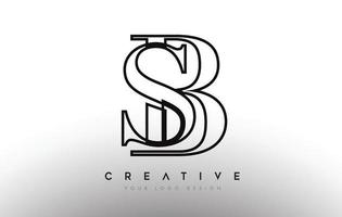 sb sb letter design logo logotype icon concept con serif font e classico stile elegante look vector