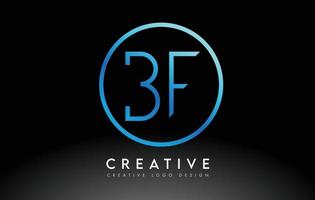 neon blu bf lettere logo design sottile. concetto di lettera pulita semplice creativa. vettore