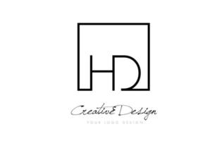 design del logo con lettera cornice quadrata hd con colori bianco e nero. vettore