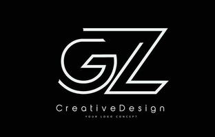 gz gy lettera logo design nei colori bianco. vettore