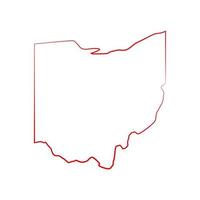 Mappa dell'Ohio illustrata vettore