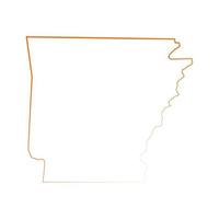 mappa dell'arkansas su sfondo bianco vettore