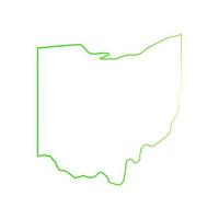 Mappa dell'Ohio illustrata vettore