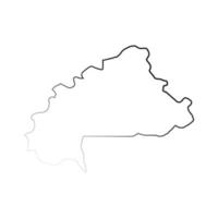 mappa del burkina faso su sfondo bianco vettore