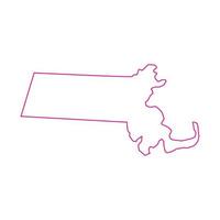 mappa del Massachusetts su sfondo bianco vettore