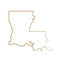 mappa della louisiana su sfondo bianco vettore