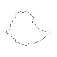 mappa dell'Etiopia su sfondo bianco vettore