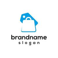 grafica vettoriale del modello di progettazione del logo dello shopping