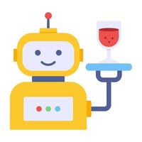 icona del design moderno del cameriere robot vettore