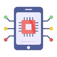 icona del design creativo del chip mobile vettore