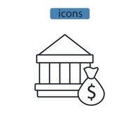 icone bancarie simbolo elementi vettoriali per il web infografica