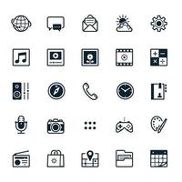 icone delle applicazioni per telefoni cellulari con sfondo bianco vettore