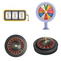set di mockup di rotazione della ruota della roulette, stile realistico vettore