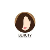 modello di design del logo di bellezza con viso femminile. illustrazione vettoriale