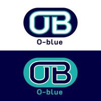 lettere ob, bo, o, b logo. sui colori blu, bianco e blu scuro. modello vettoriale emblema premium e di lusso